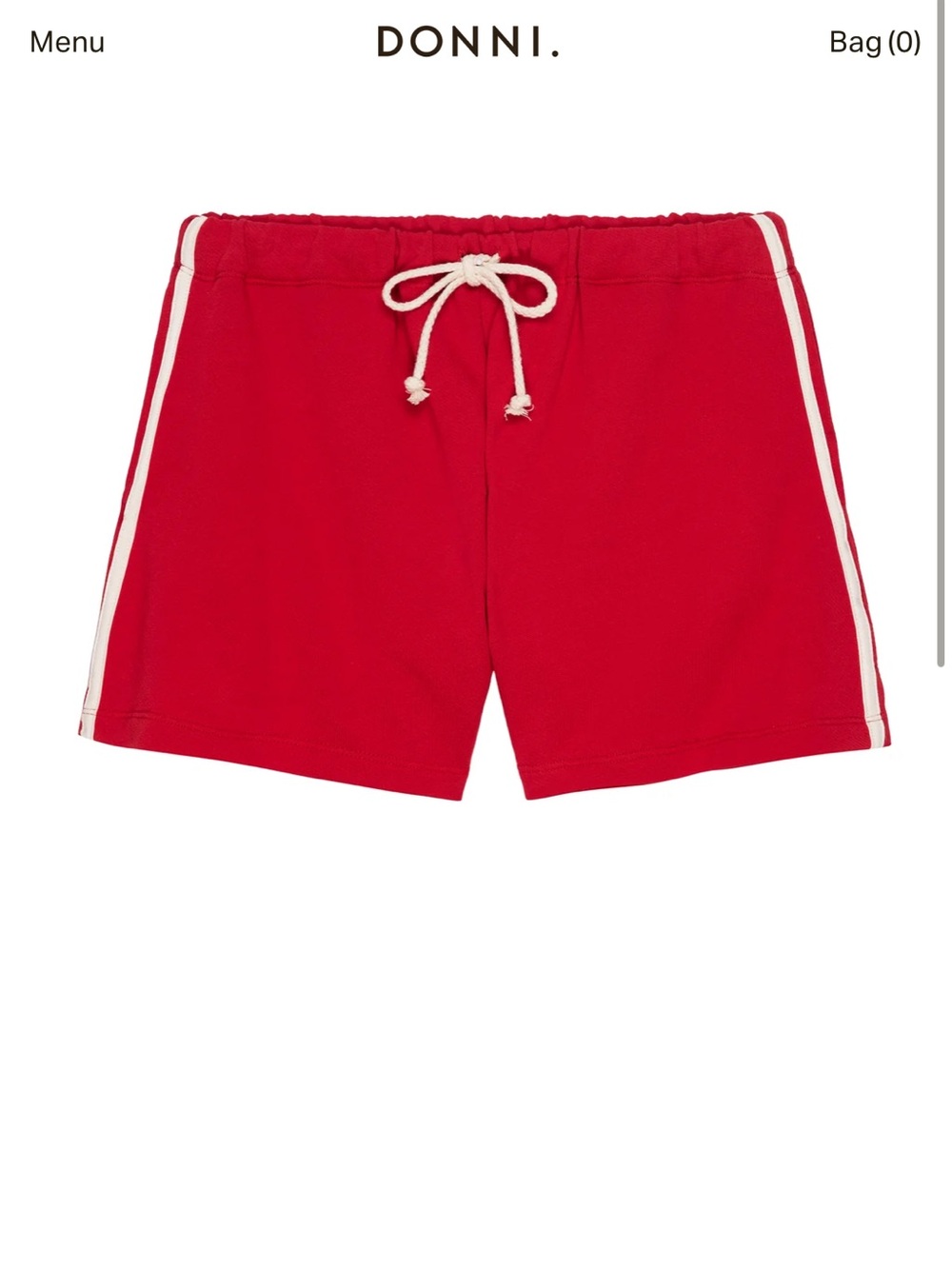 Donni Stripe Eco Terry Short in bell pepper